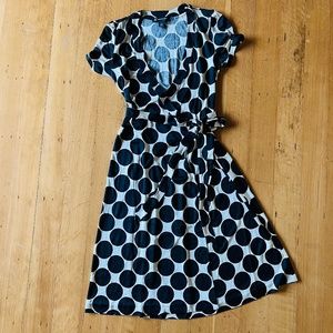 Black silk jersey wrap dress